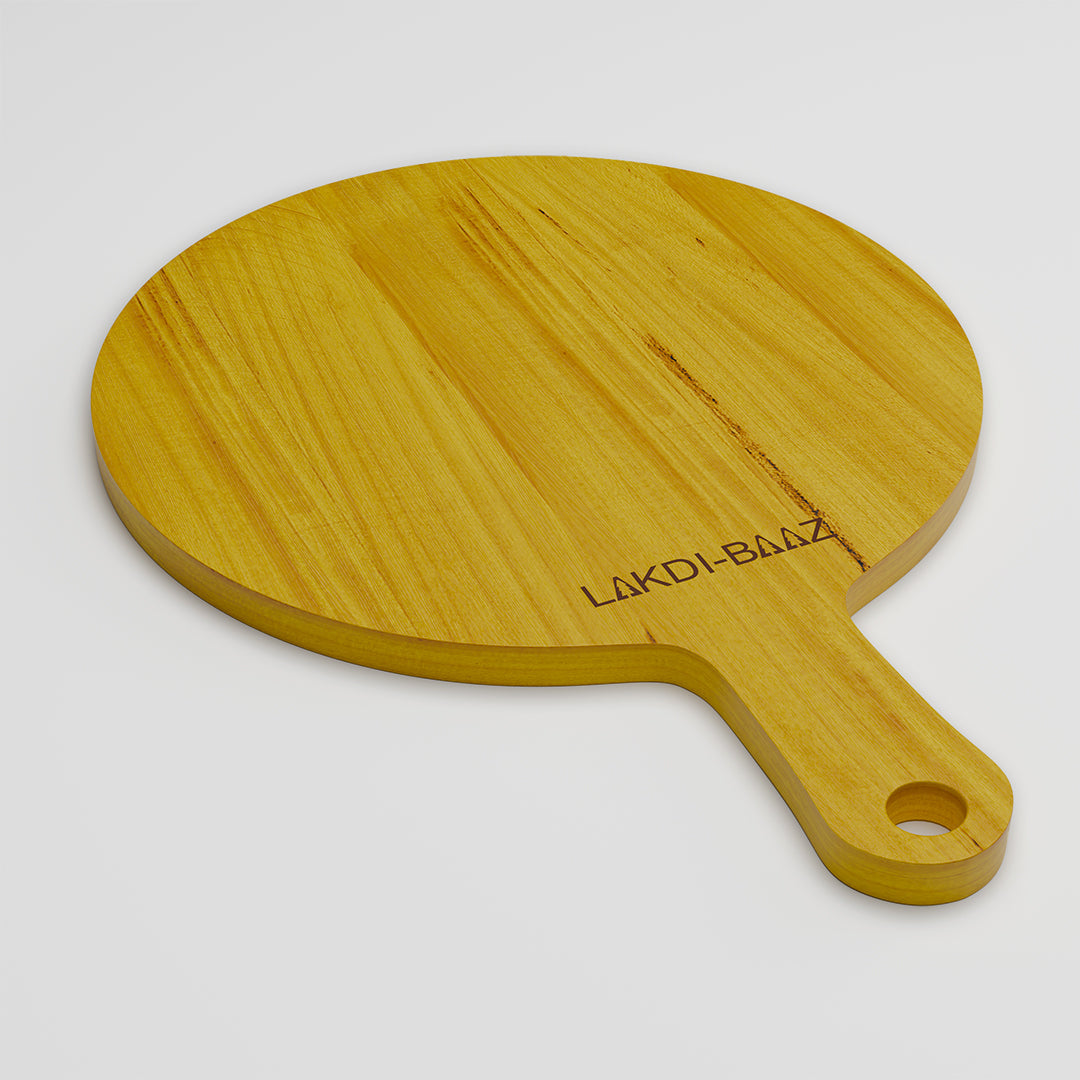 Buy Lakdi-Baaz| Premium Wooden Platter Round Cutting Board Serving Board Chopping Board Made from Light weight Solid Wood