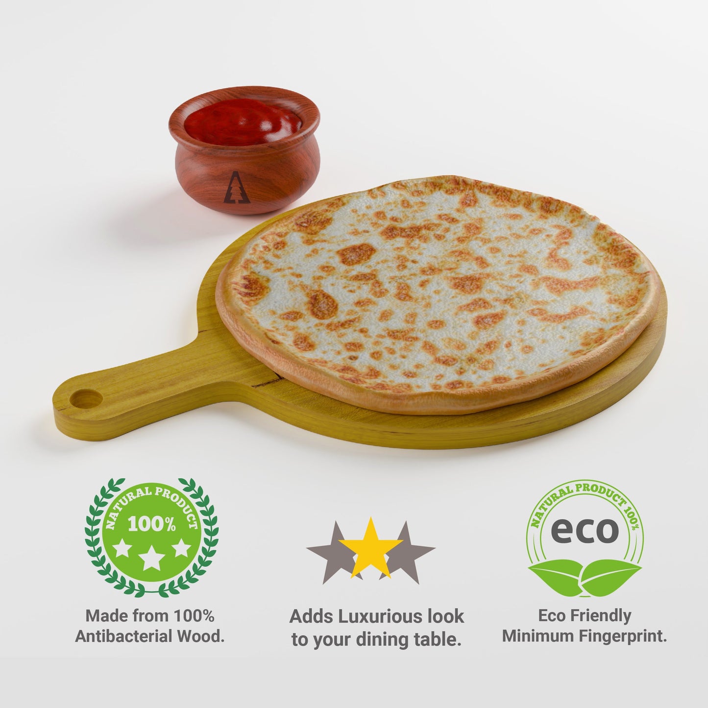 Buy Lakdi-Baaz| Premium Wooden Platter Round Cutting Board Serving Board Chopping Board Made from Light weight Solid Wood