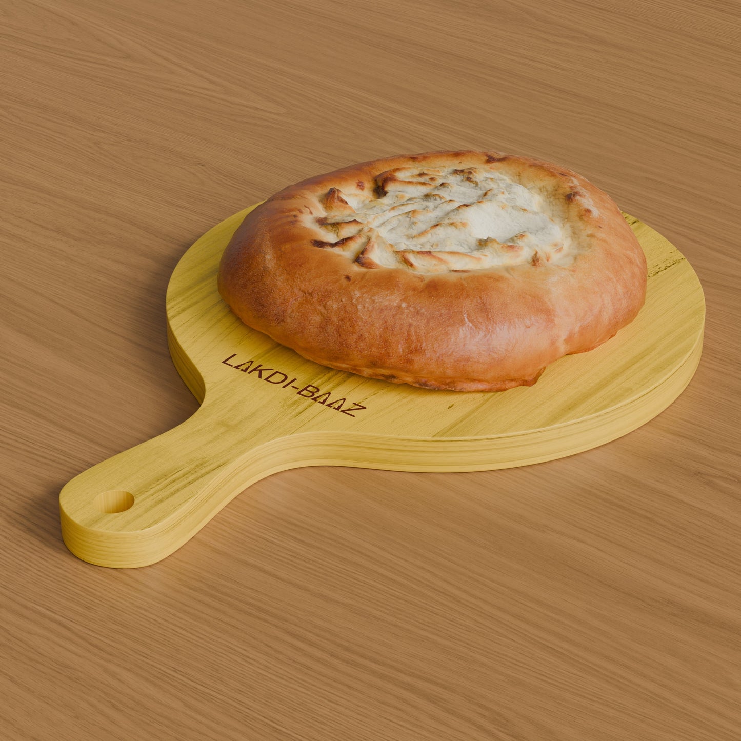 BuyLakdi-Baaz| Premium Wooden Platter Round Cutting Board Serving Board Wood Chopping Board Made from Light weight Solid Wood