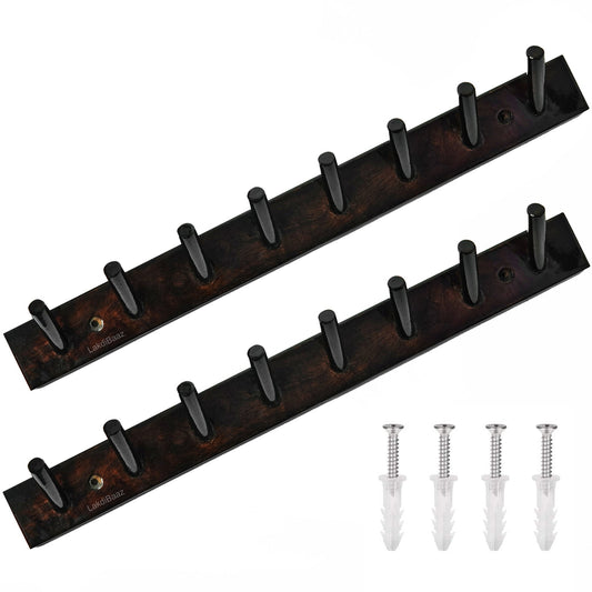 Buy Lakdi Baaz | Luxury Wooden Wall Hook Coat Hanger 8 point (2 Pc)