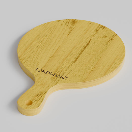 Buy Lakdi-Baaz| Premium Wooden Platter Round Cutting Board Serving Board  Chopping Board Made from Light weight Solid Wood