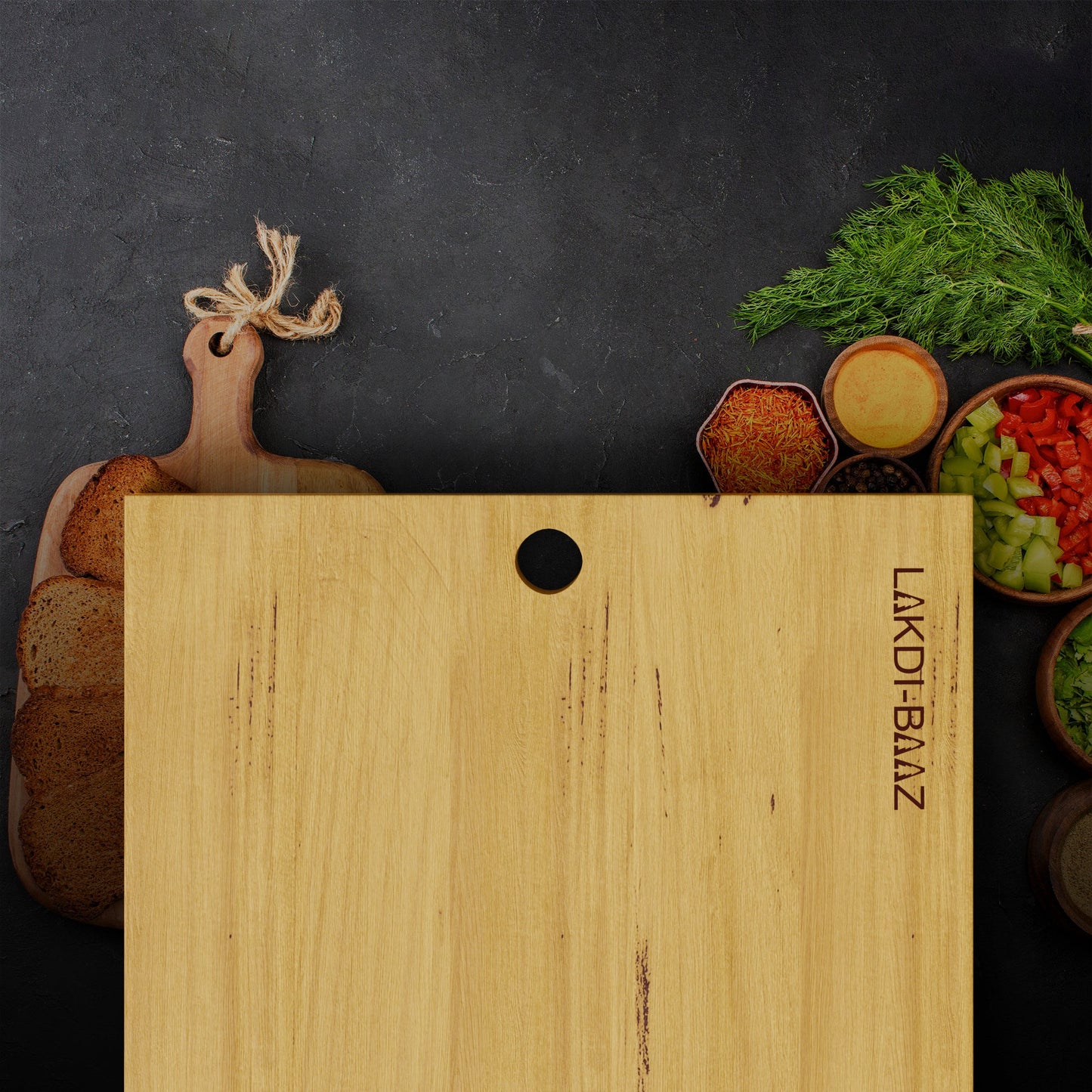 Buy Lakdi Baaz | Wooden Cutting Board made from Light weight Solid Wood - Wood Serving Board