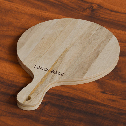 Buy Lakdi Baaz | Medium Mango Wood Round Chopping Board Mango ? Solid Wood Chopper Boards/Cut Board/Serving Board for Kitchens