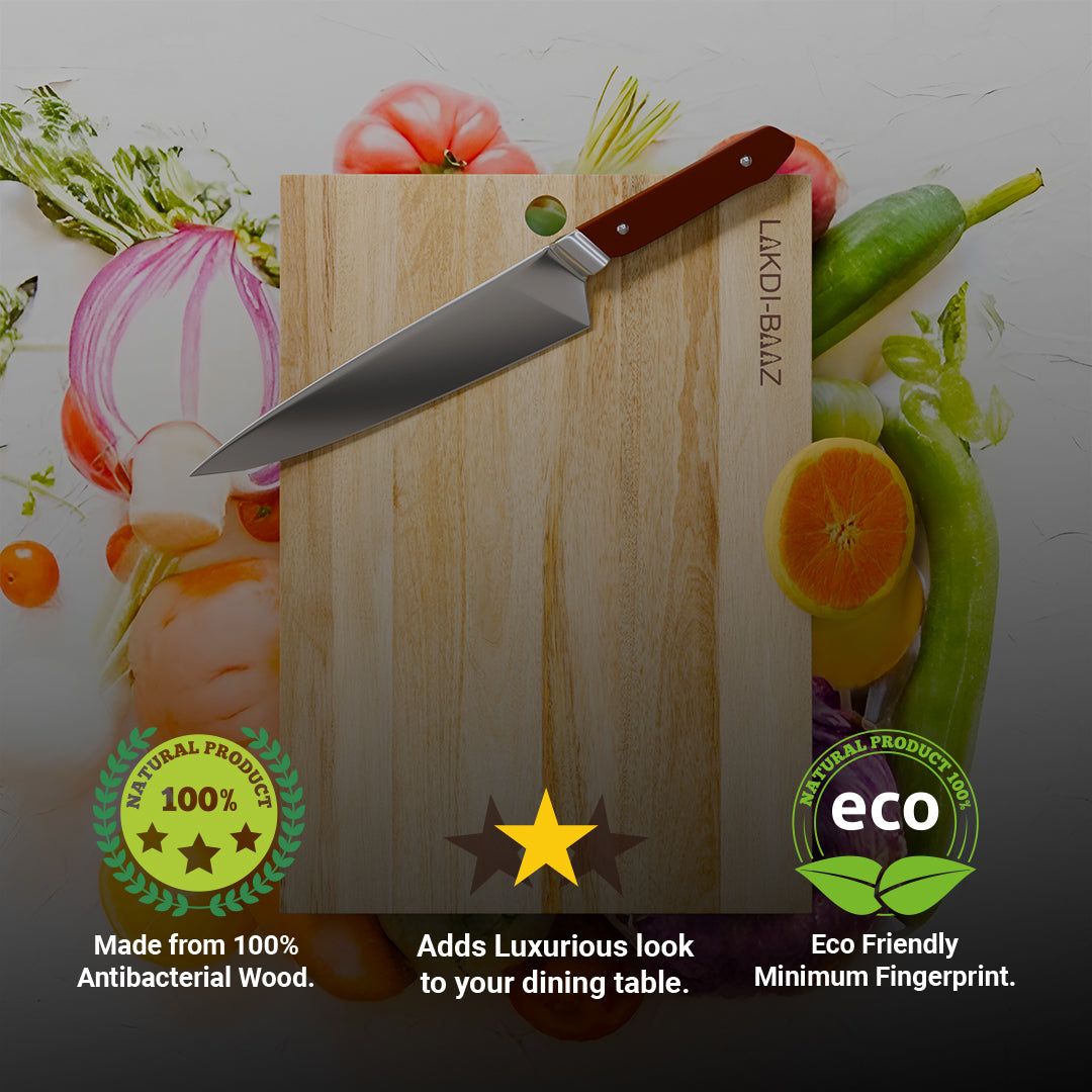 Buy Lakdi Baaz | Premium Mango Wood Chopping Board Mango ? Handmade Chopper Boards/Cut Board/Serving Board for Veg & Fruit