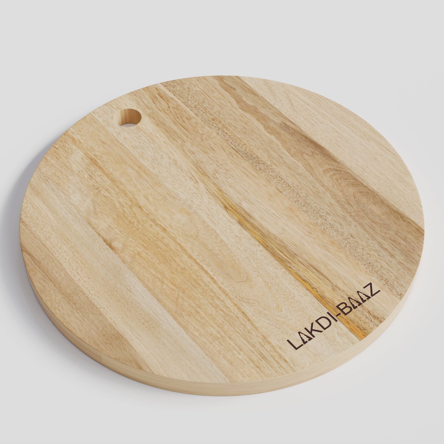 Buy Lakdi Baaz | Round Mango Wood Chopping Board Mango ? Lightweight Chopper Boards/Cut Board/Serving Board for Daily Use