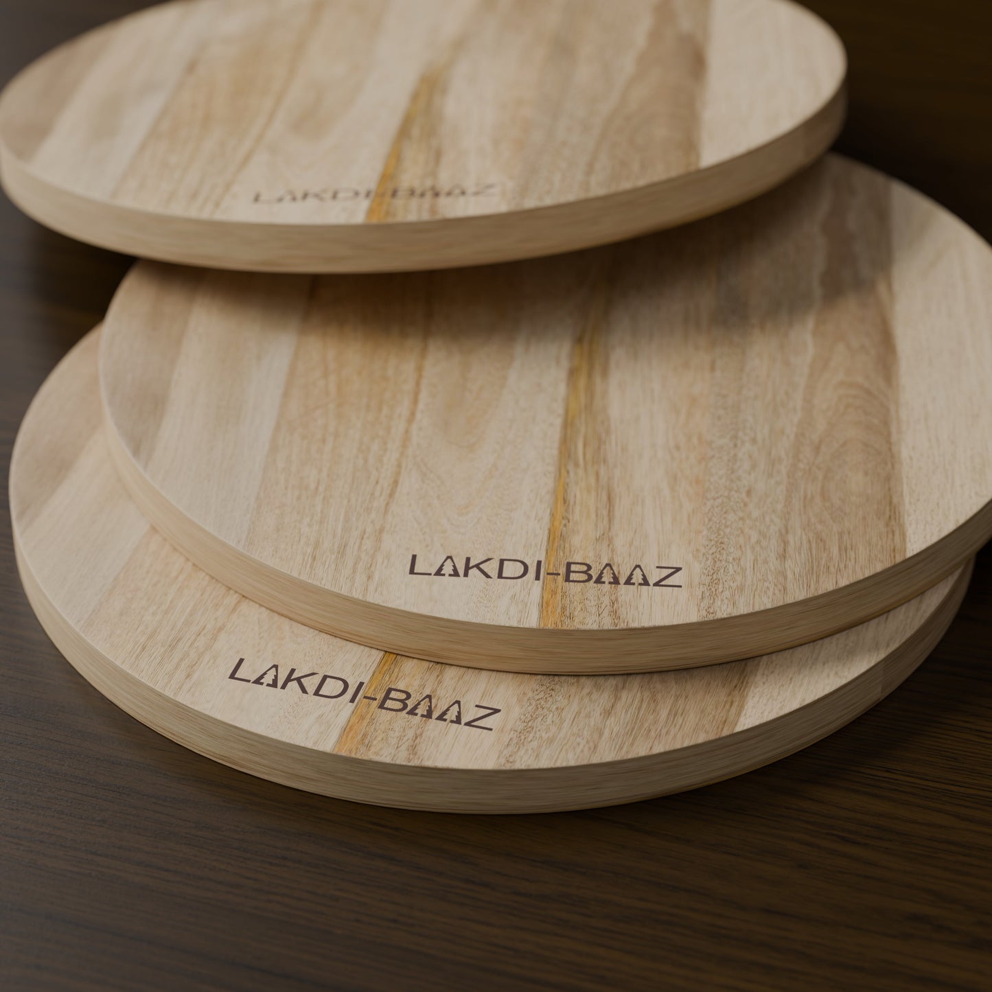 Buy Lakdi Baaz | Round Mango Wood Chopping Board Mango ? Lightweight Chopper Boards/Cut Board/Serving Board for Daily Use