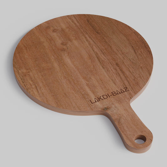 Buy Lakdi-Baaz| Premium Wooden Platter Round Cutting Board Serving Board  Chopping Board Large(29 X 40 CM)