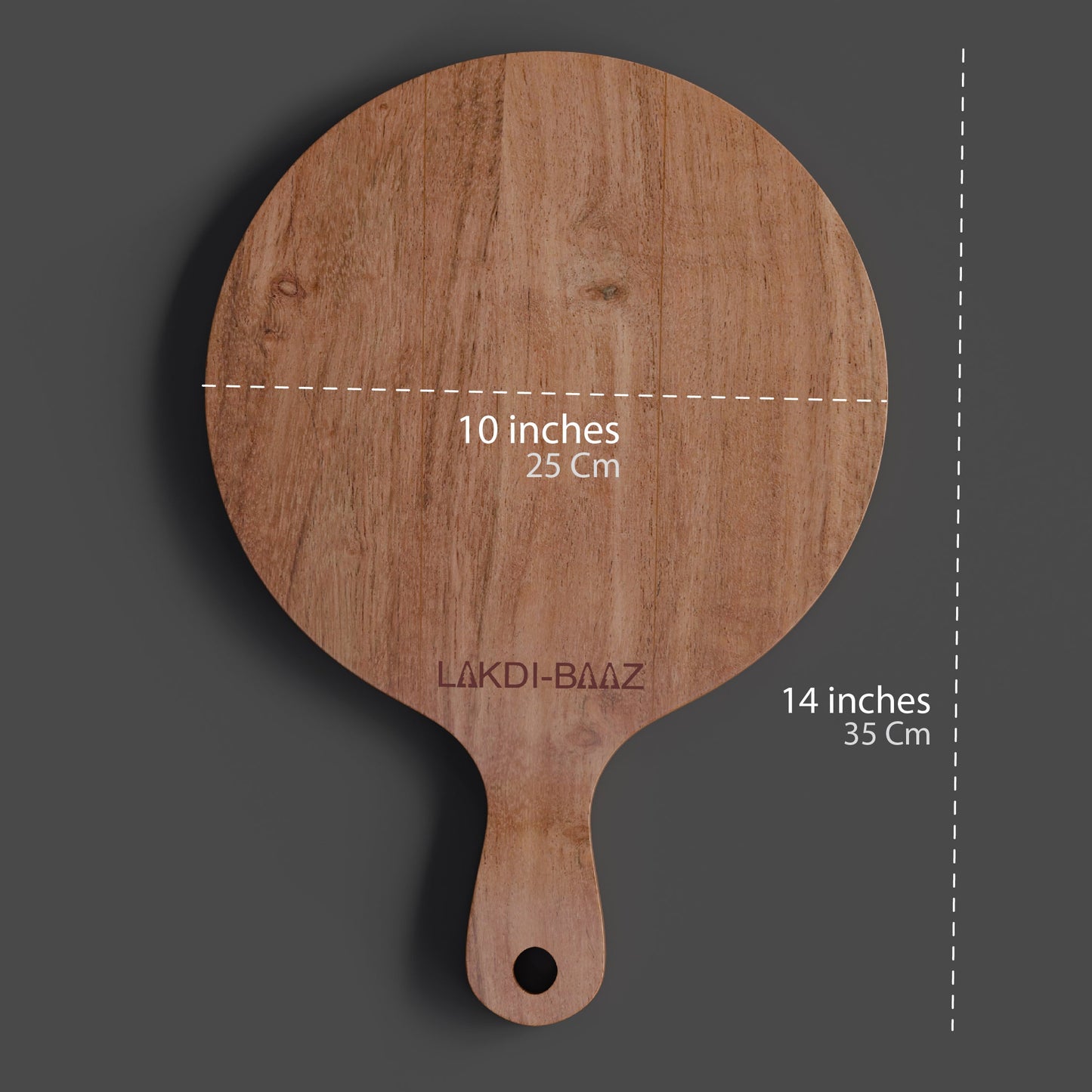 Buy Lakdi-Baaz| Premium Wooden Platter Round Cutting Board Serving Board  Chopping Board Medium(25 X 35 Cm)