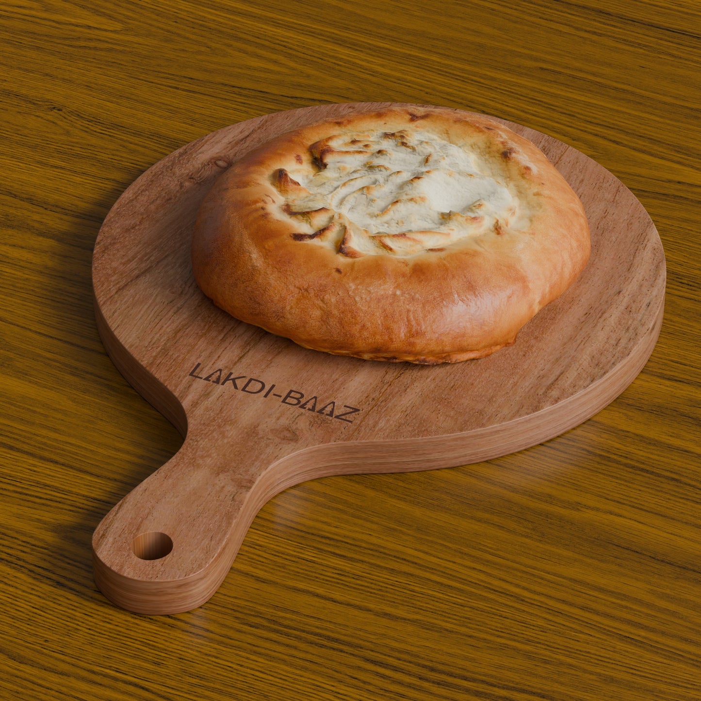 Buy Lakdi-Baaz| Premium Wooden Platter Round Cutting Board Serving Board  Chopping Board Medium(25 X 35 Cm)