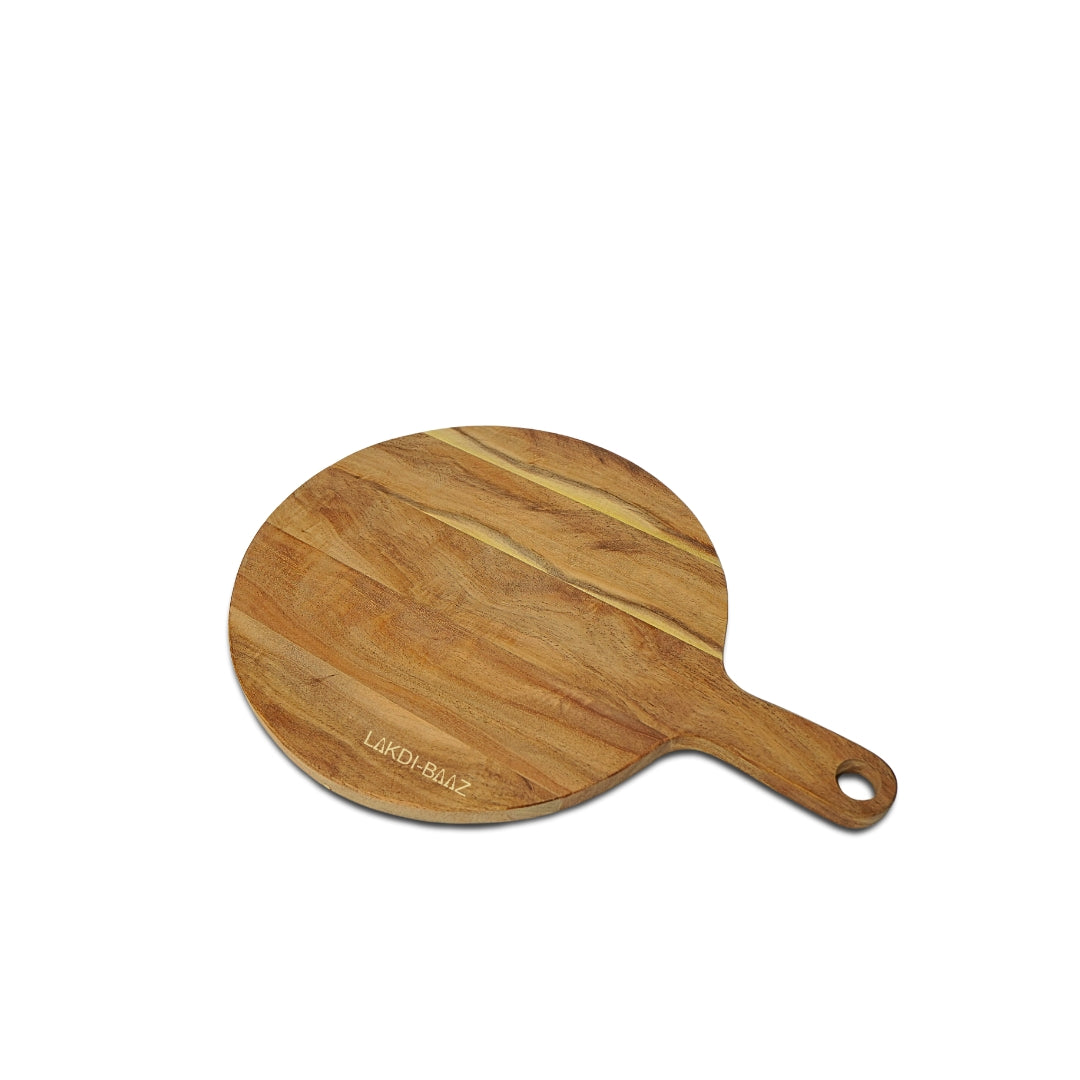 Buy Lakdi-Baaz| Premium Wooden Platter Round Cutting Board Serving Board  Chopping Board Medium(25 X 35 Cm)