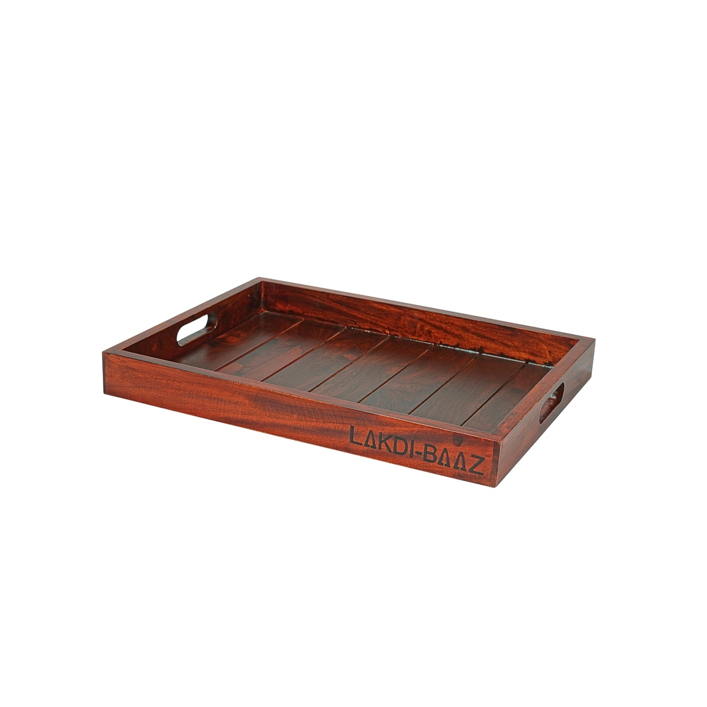 Buy Lakdi-Baaz| Premium Wooden Serving Tray Large Teak(16 X 12 Inch)