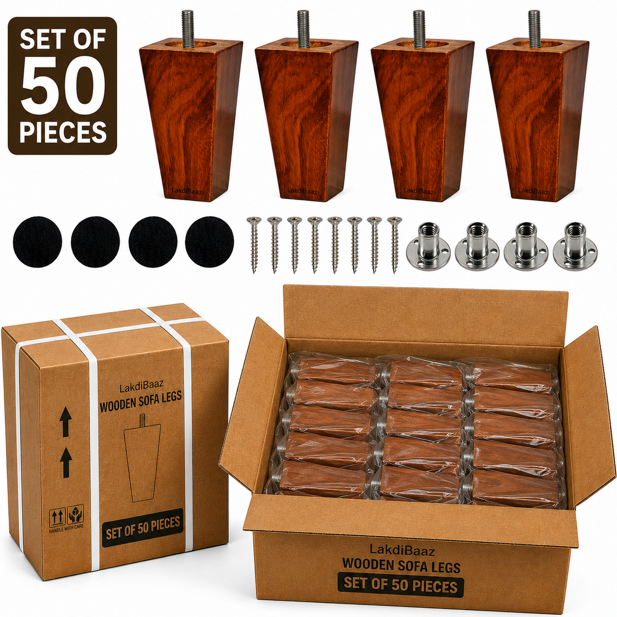LakdiBaaz Wooden Sofa Legs - SF6T-3Inch