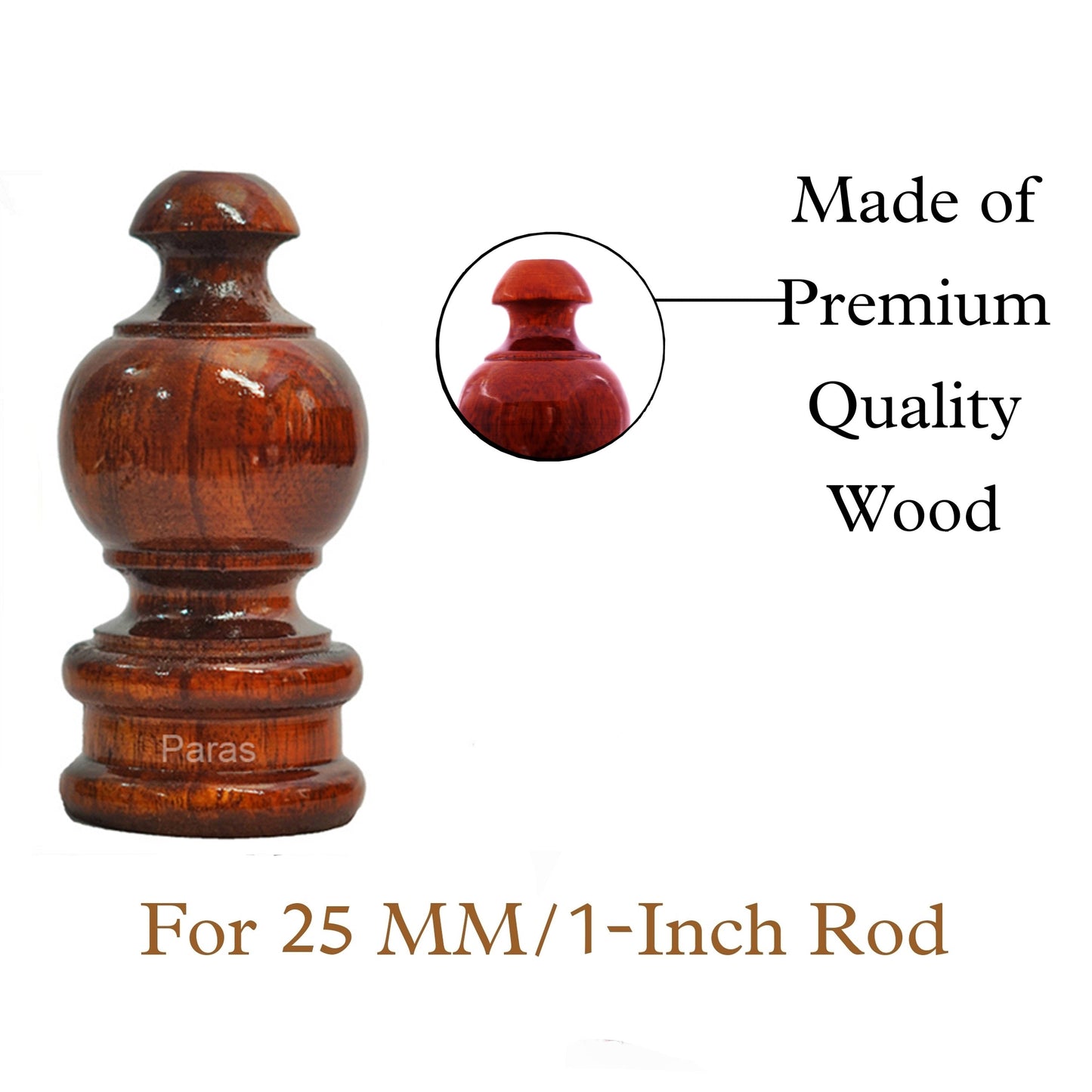 Buy Paras Wooden Curtain Finials