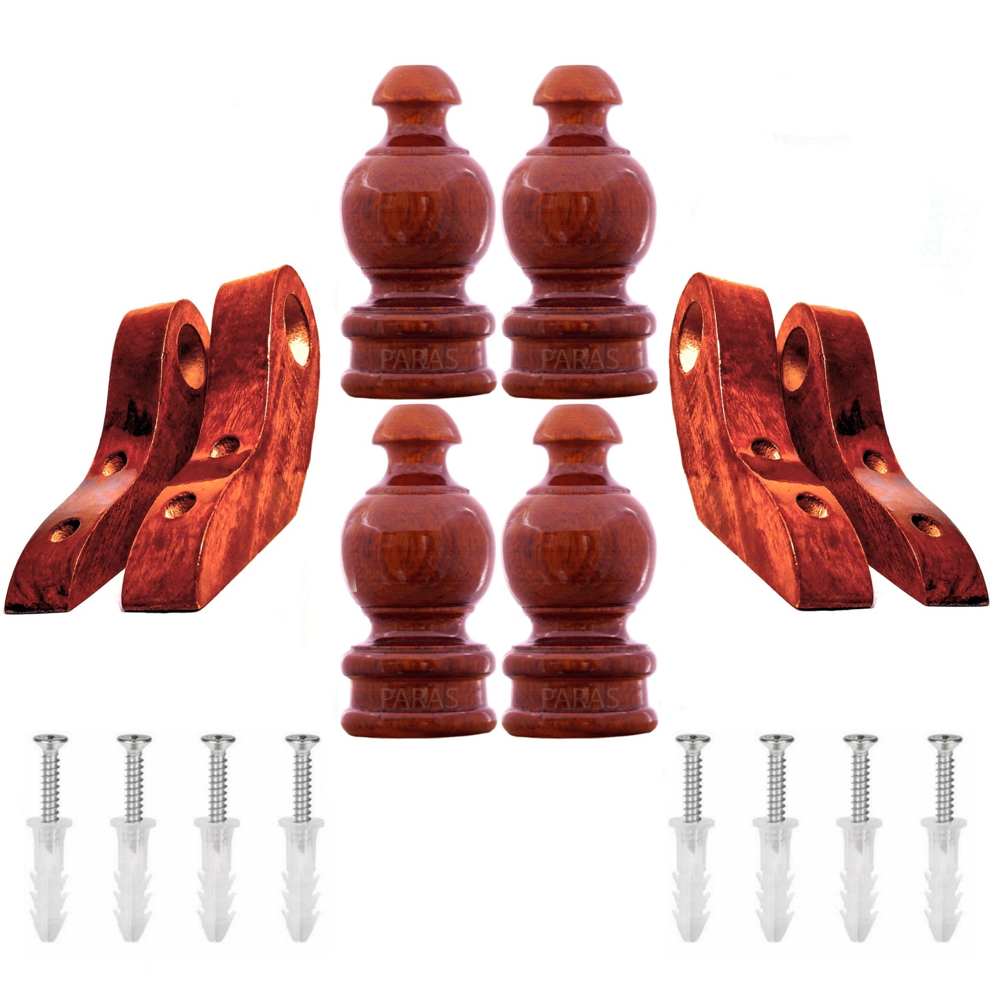 Buy Paras Wooden Curtain Finials with Bracket