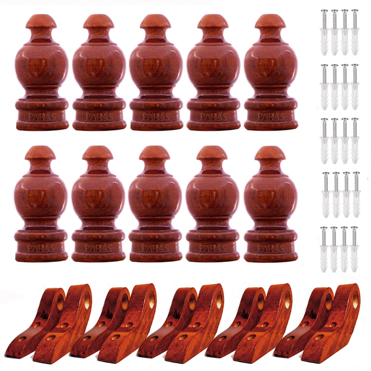 Buy Paras Wooden Curtain Finials with Bracket