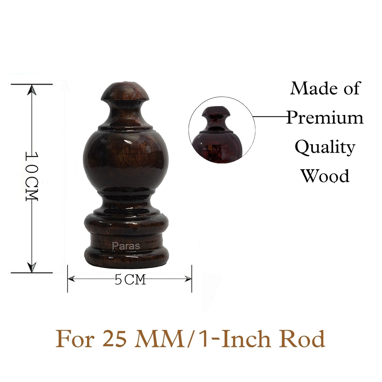 Buy Paras Wooden Curtain Finials