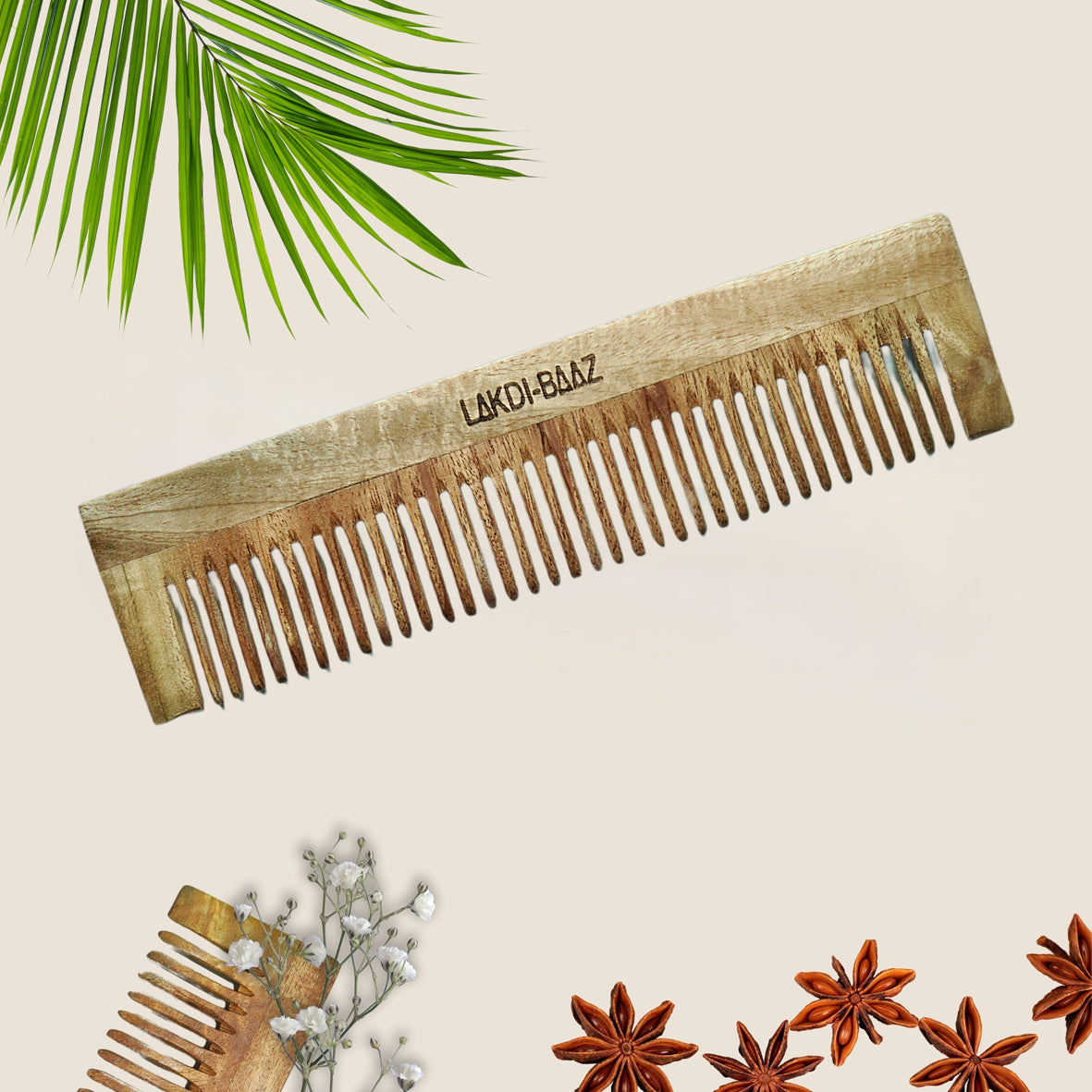 Buy Lakdi-Baaz | Neem Wood Comb for Hair Growth Wide Wooden Comb Kangha For man and woman