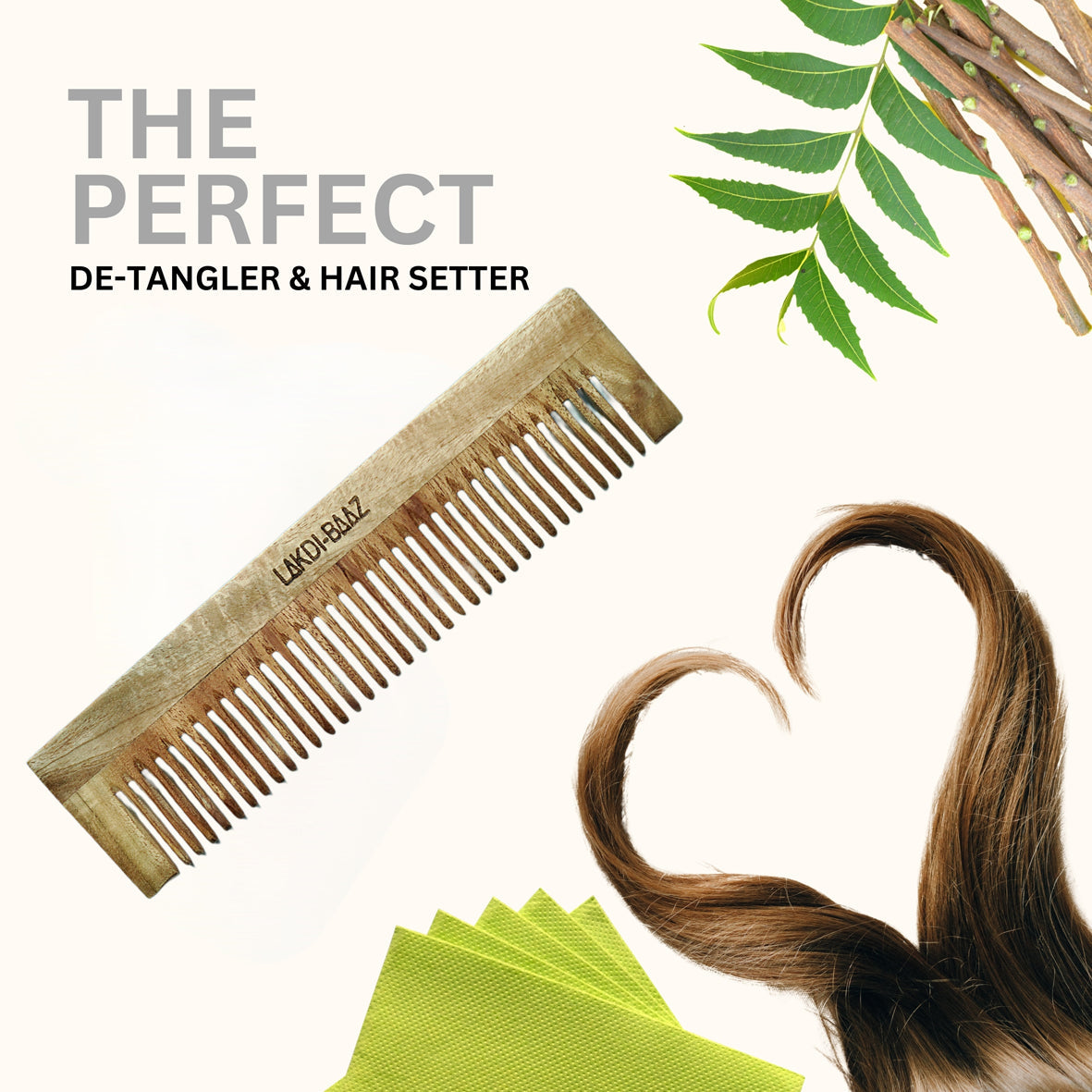 Buy Lakdi-Baaz | Neem Wood Comb for Hair Growth Wide Wooden Comb Kangha For man and woman