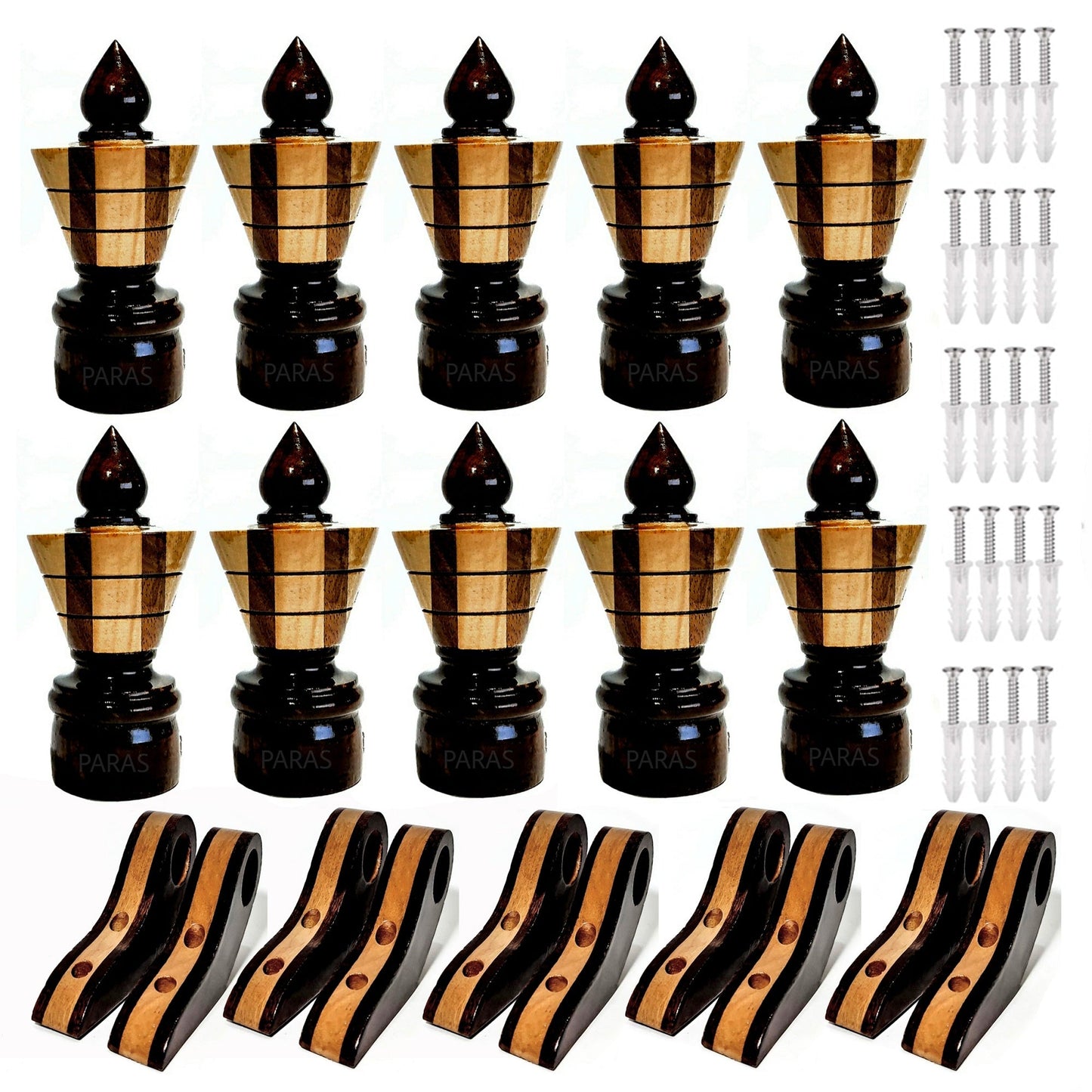 Buy Paras Wooden Curtain Finials with Bracket