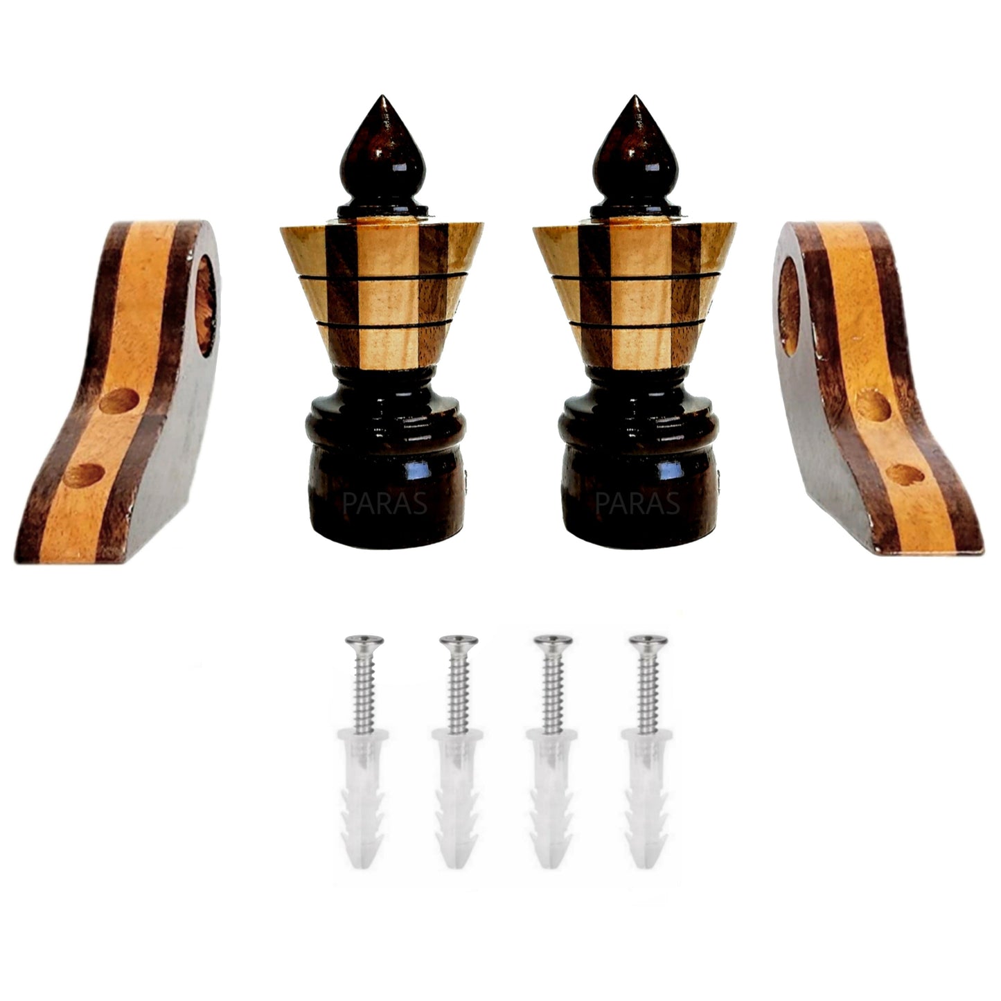 Buy Paras Wooden Curtain Finials with Bracket