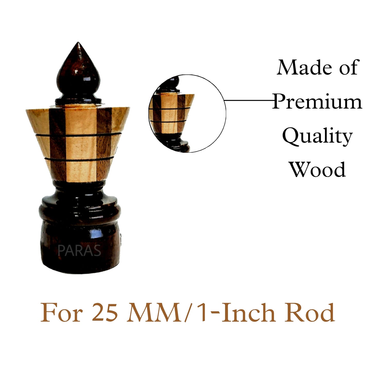 Buy Paras Wooden Curtain Finials with Bracket