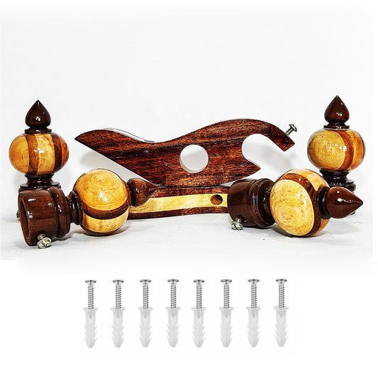 Buy Paras Wooden Double Curtain Finials with Bracket