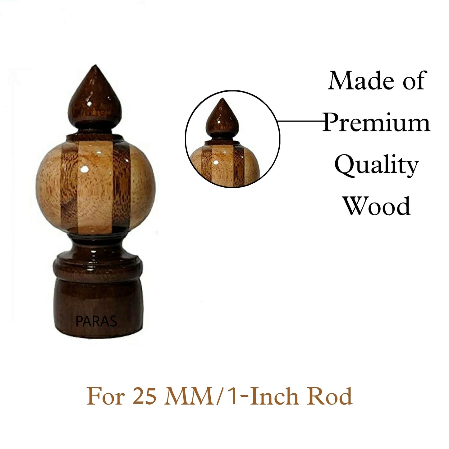 Buy paras Wooden Curtain Finials