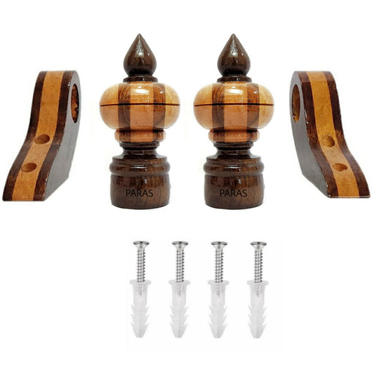 Buy Paras Wooden Curtain Finials with Bracket