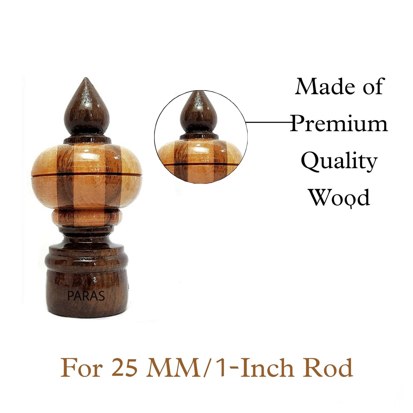 Buy Paras Wooden Curtain Finials