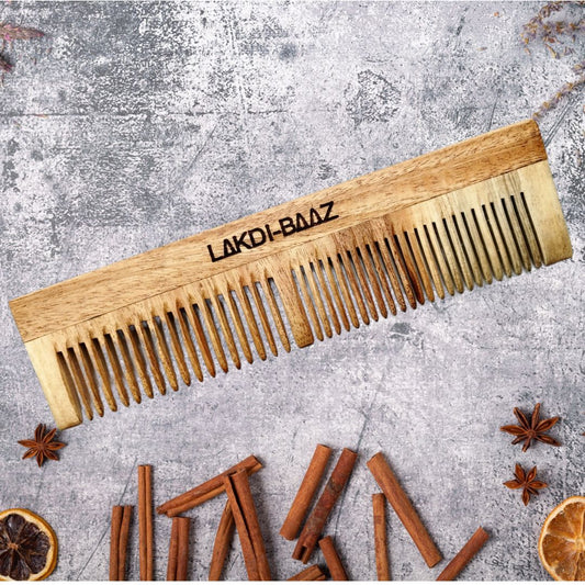 Buy Lakdi-Baaz |Neem Wood Comb for Hair Growth Wide and Narrow Wooden Comb Kanga For man woman