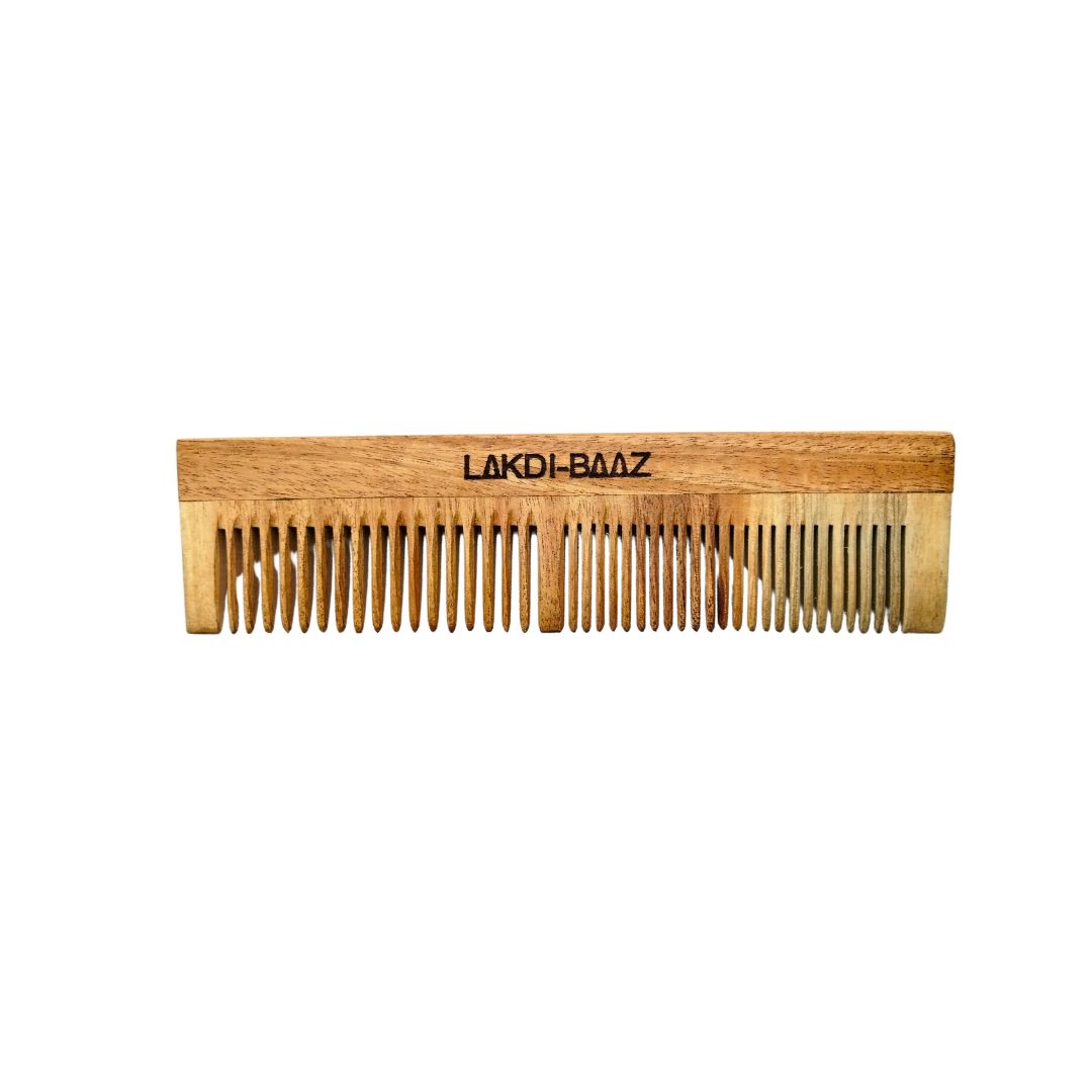 Buy Lakdi-Baaz |Neem Wood Comb for Hair Growth Wide and Narrow Wooden Comb Kanga For man woman