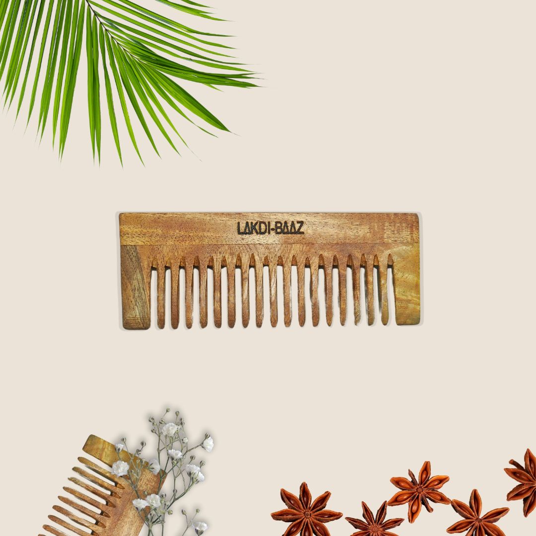 Buy Lakdi-Baaz | Natural Neem Wood Comb for Hair Growth Wooden Comb Kangha For man and woman