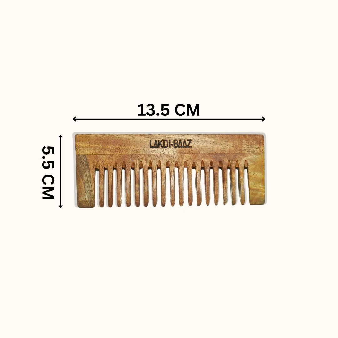 Buy Lakdi-Baaz | Natural Neem Wood Comb for Hair Growth Wooden Comb Kangha For man and woman