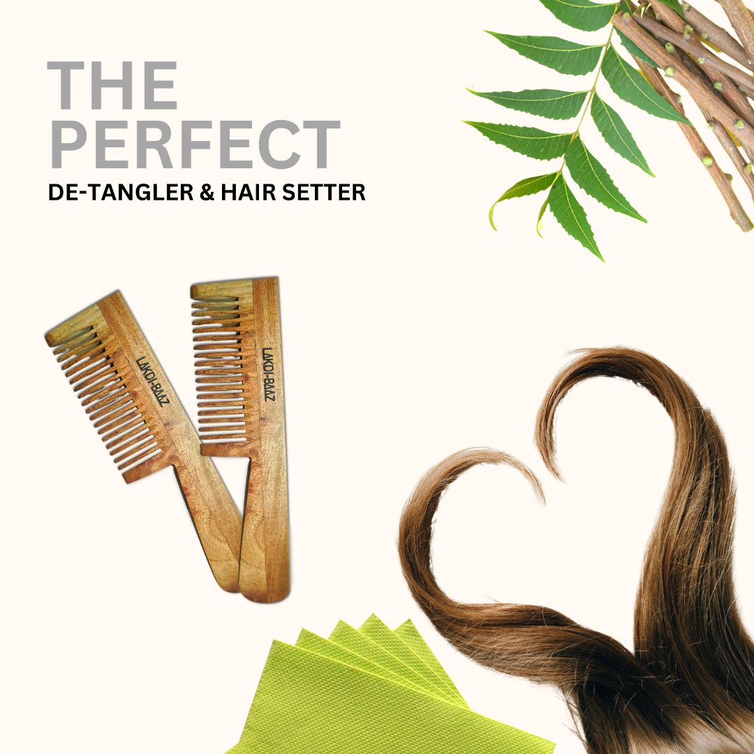 Buy Lakdi-Baaz | Natural Neem Wood Comb for Hair Growth Wooden Comb Kangha For man and woman