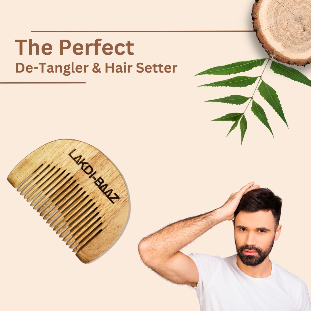 Buy Lakdi-Baaz |Neem Wood Comb for beard Hair Growth Wooden Comb Kangi For man