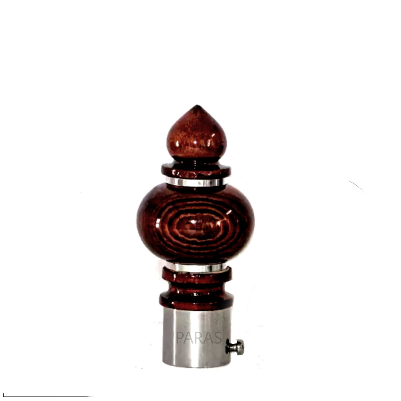 Buy Paras Wooden Stainless Steel Curtain Bracket Finials