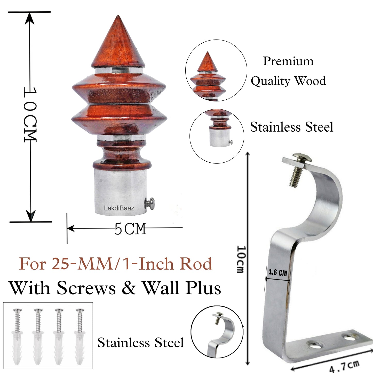 Buy Paras Wooden Curtain  Bracket