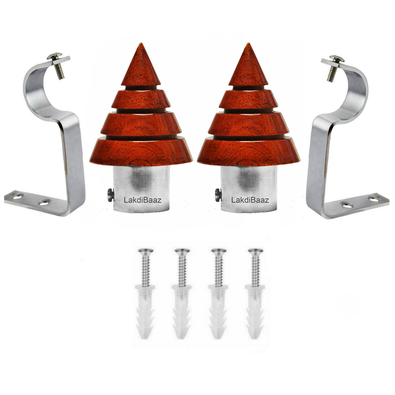 Buy Paras Wooden Curtain Finials with Bracket