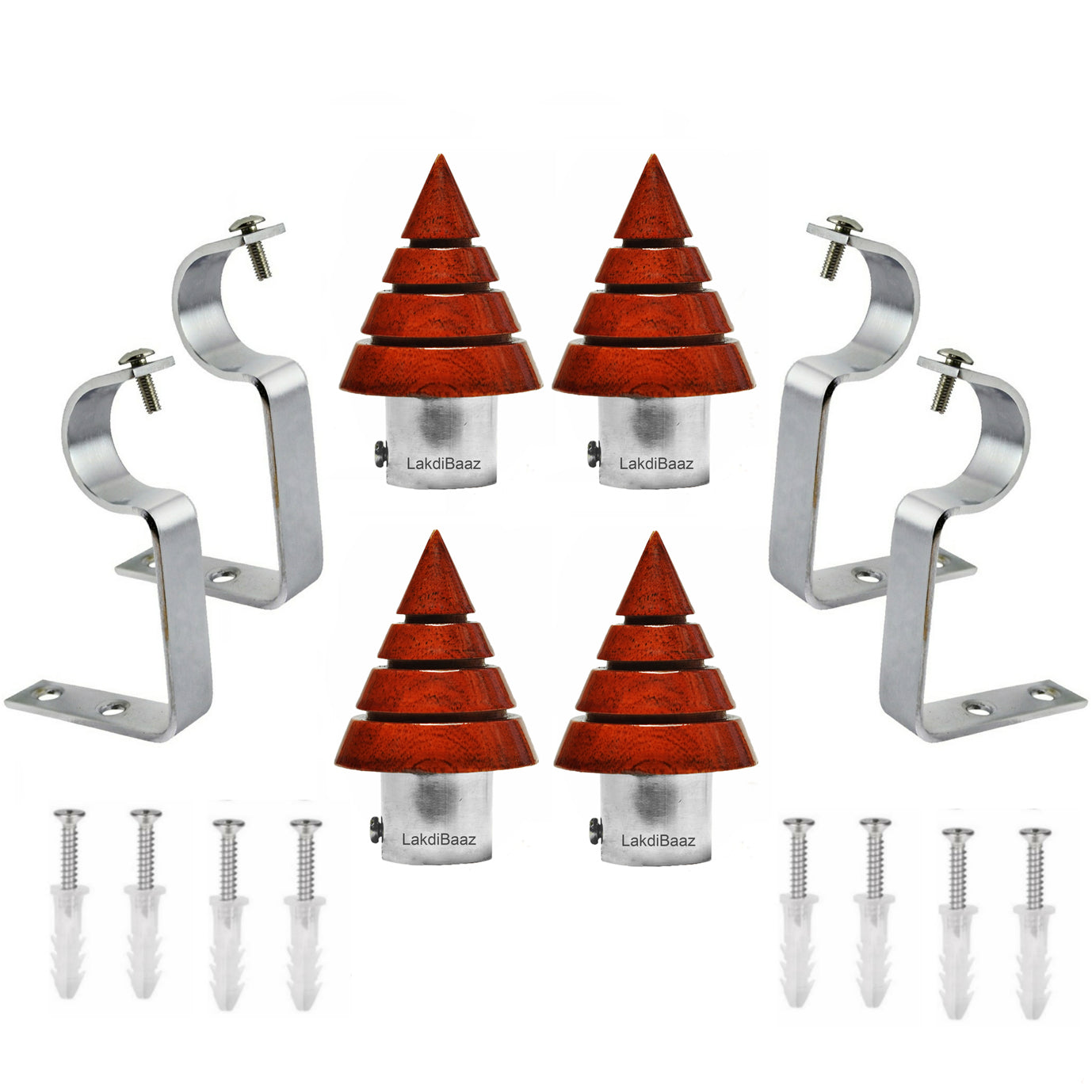 Buy Paras Wooden Curtain Finials with Bracket