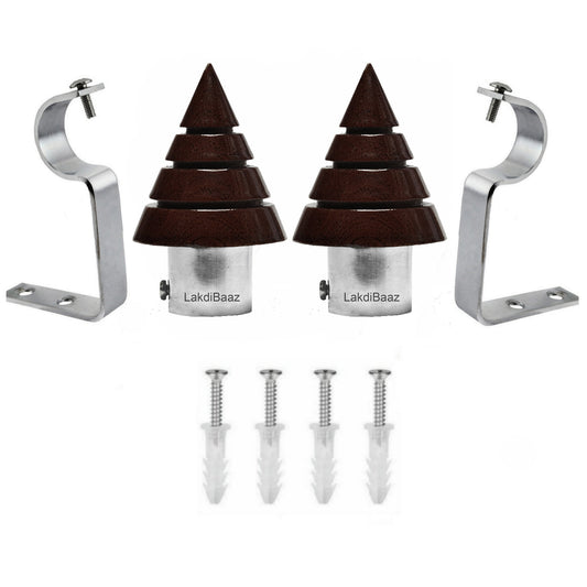 Buy Paras Wooden Curtain Finials with Bracket