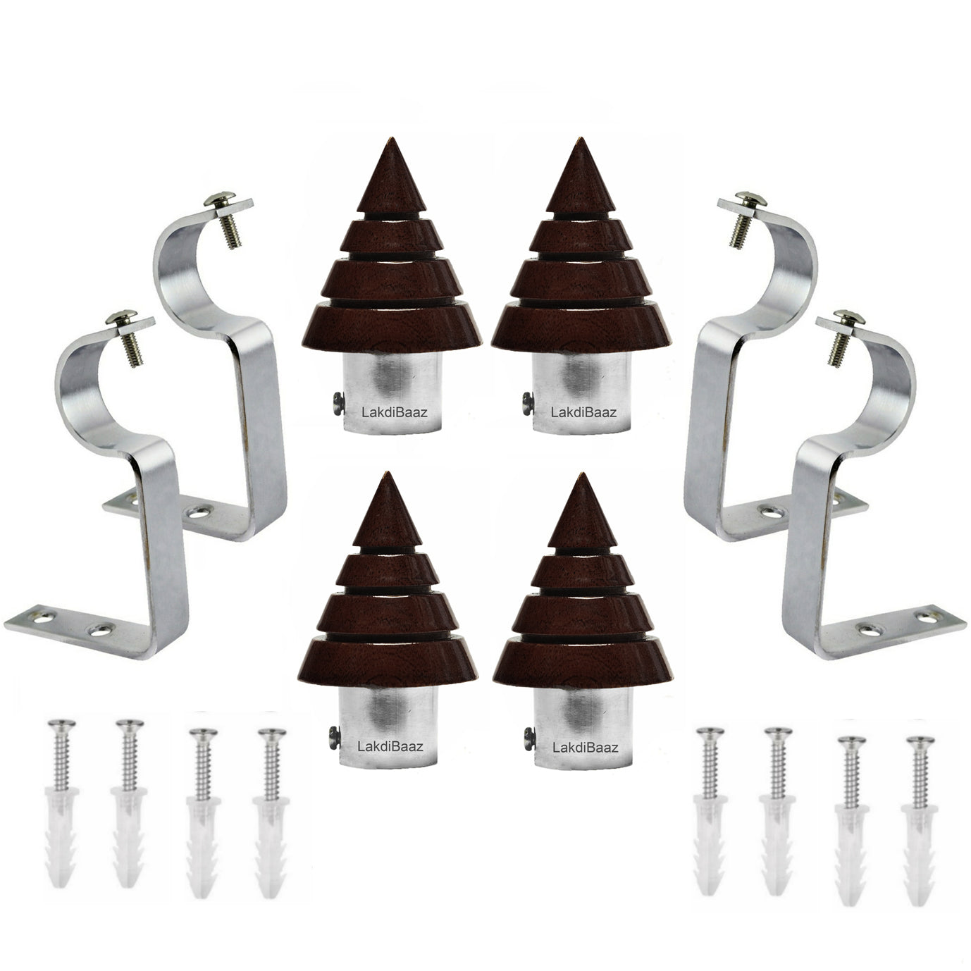 Buy Paras Wooden Curtain Finials with Bracket