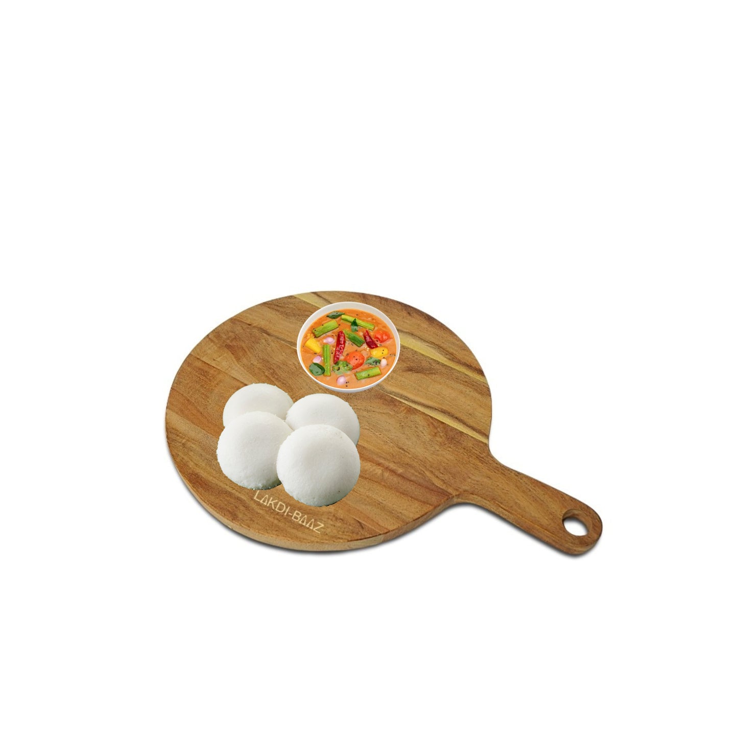 Buy Lakdi-Baaz| Premium Wooden Platter Round Cutting Board Serving Board  Chopping Board Medium(25 X 35 Cm)