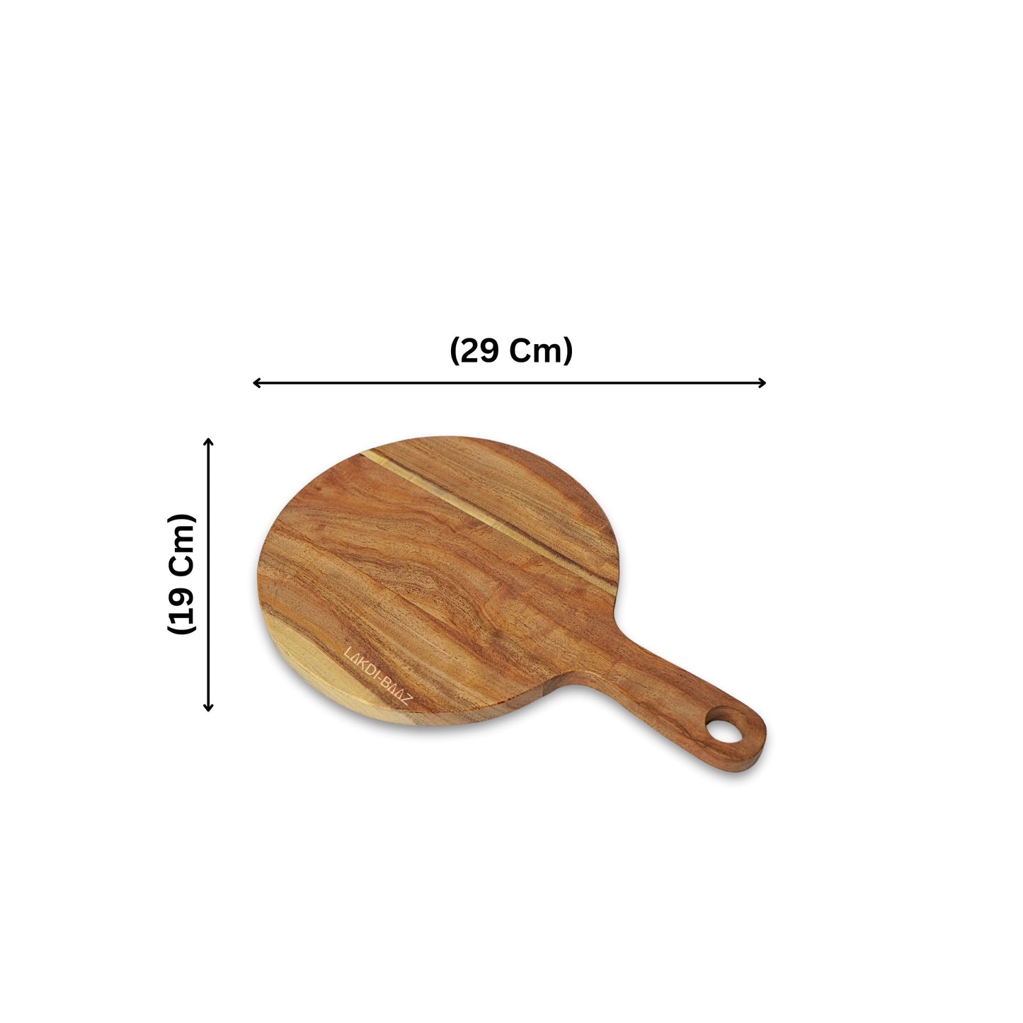 Buy Lakdi-Baaz| Premium Wooden Platter Round Cutting Board Serving Board  Chopping Board Small(19 X 29 CM)