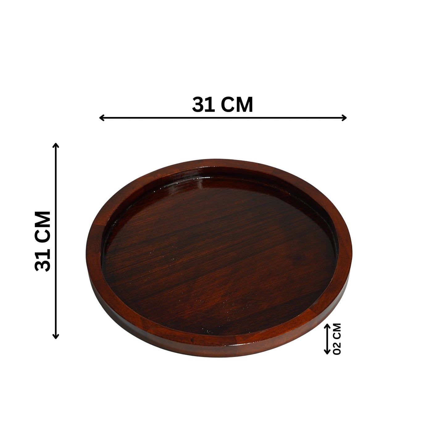 Buy Lakdi-Baaz| Premium Wooden Round Serving Tray Teak