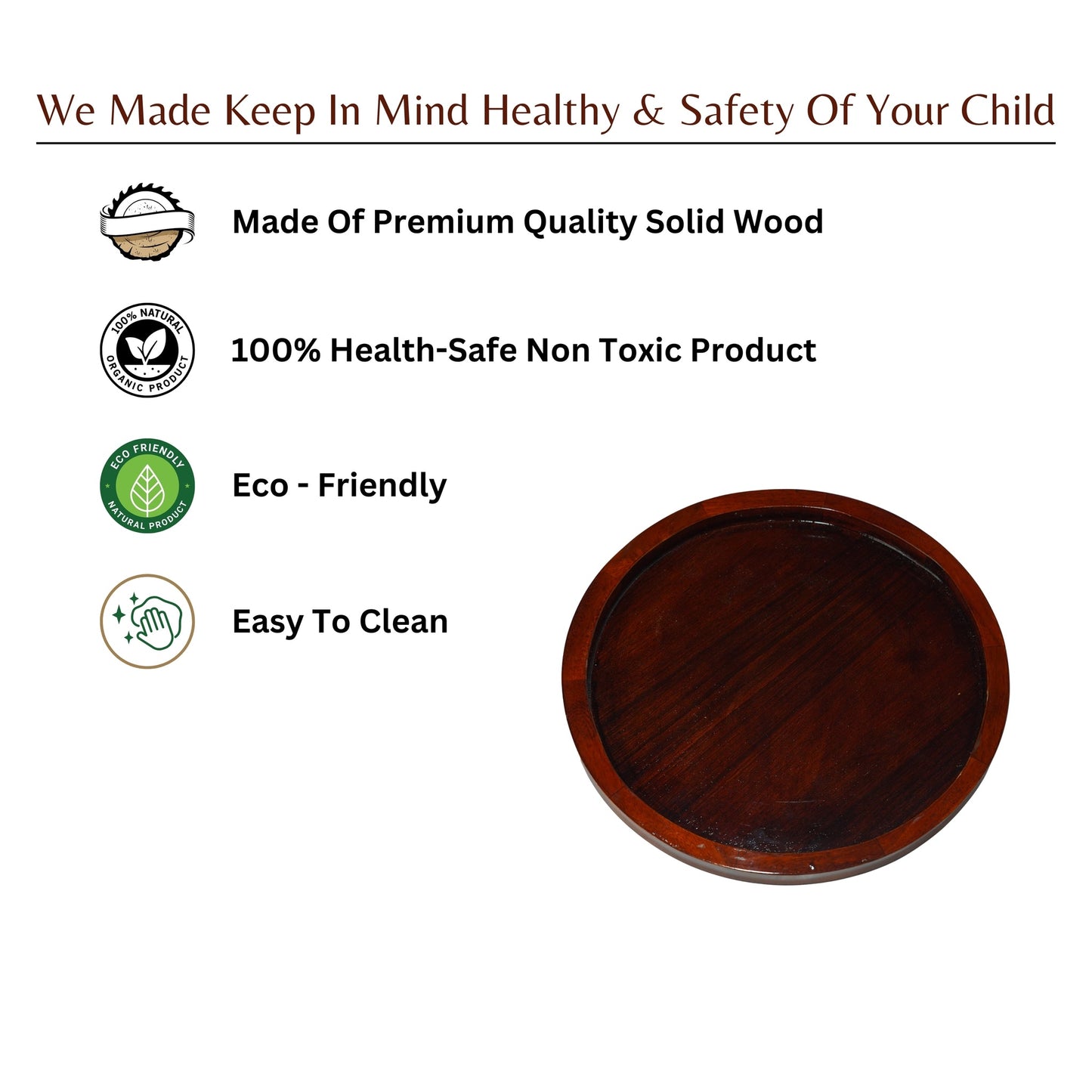 Buy Lakdi-Baaz| Premium Wooden Round Serving Tray Teak