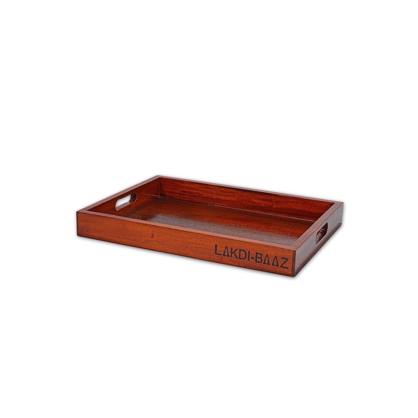 Buy Lakdi-Baaz| Premium Wooden Serving Tray Large Teak(16 X 12 Inch)