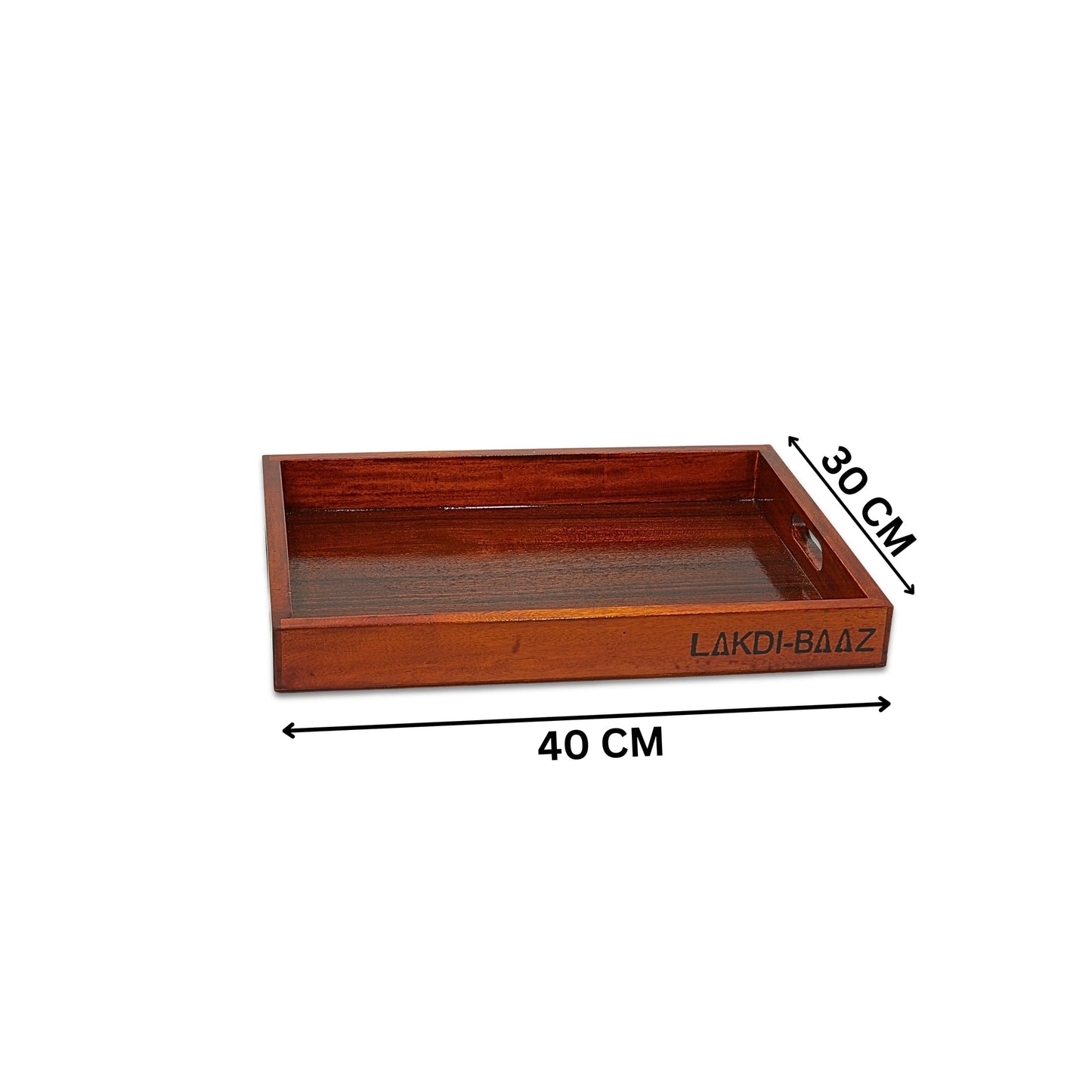 Buy Lakdi-Baaz| Premium Wooden Serving Tray Large Teak(16 X 12 Inch)