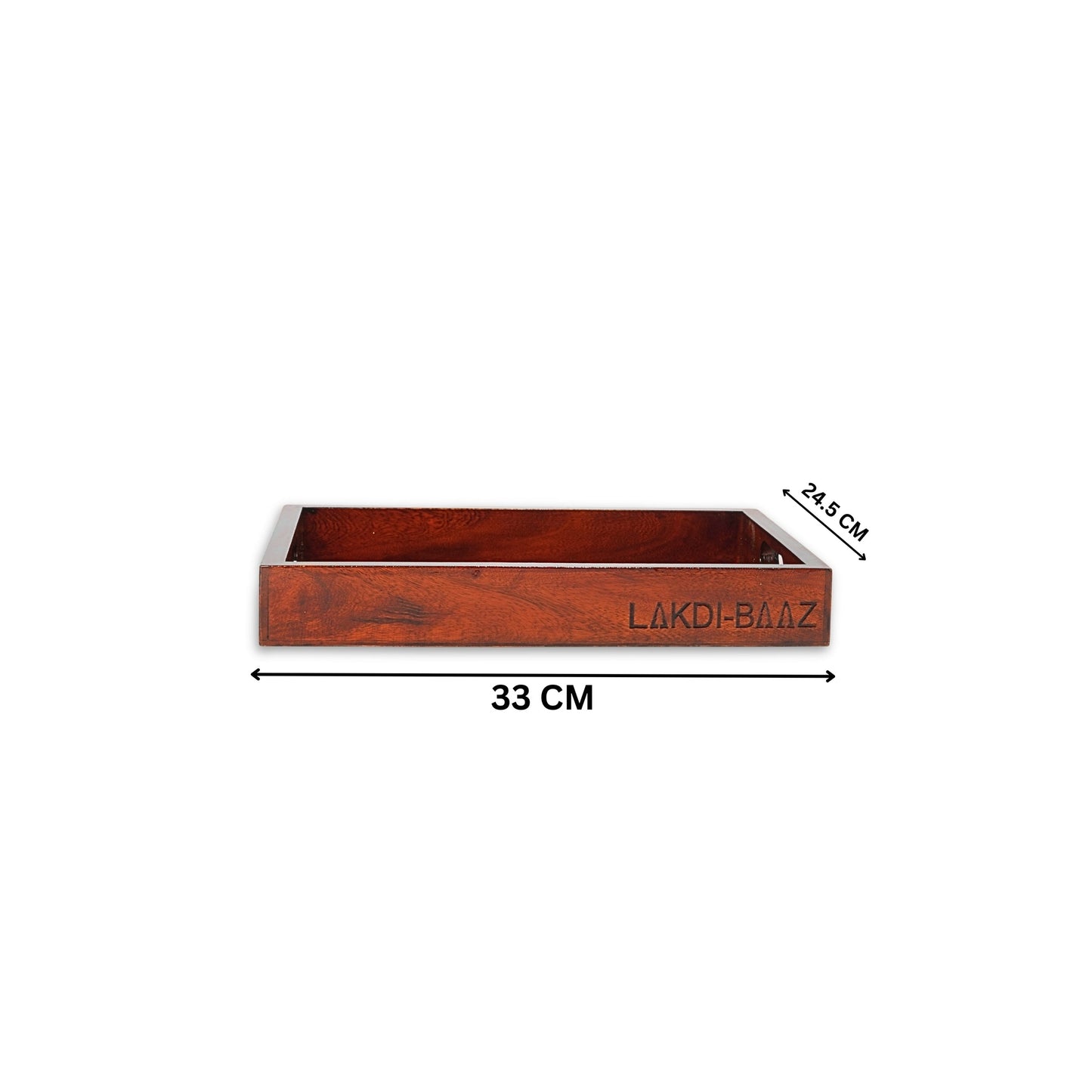 Buy Lakdi-Baaz| Premium Wooden Serving Tray Medium Teak(13 X 10 Inch)