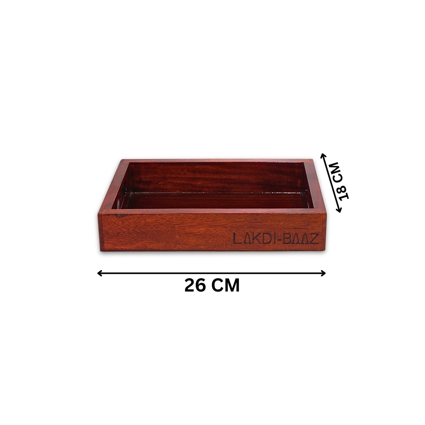 Buy Lakdi-Baaz| Premium Wooden Serving Tray Small Teak(7 X 10 Inch)