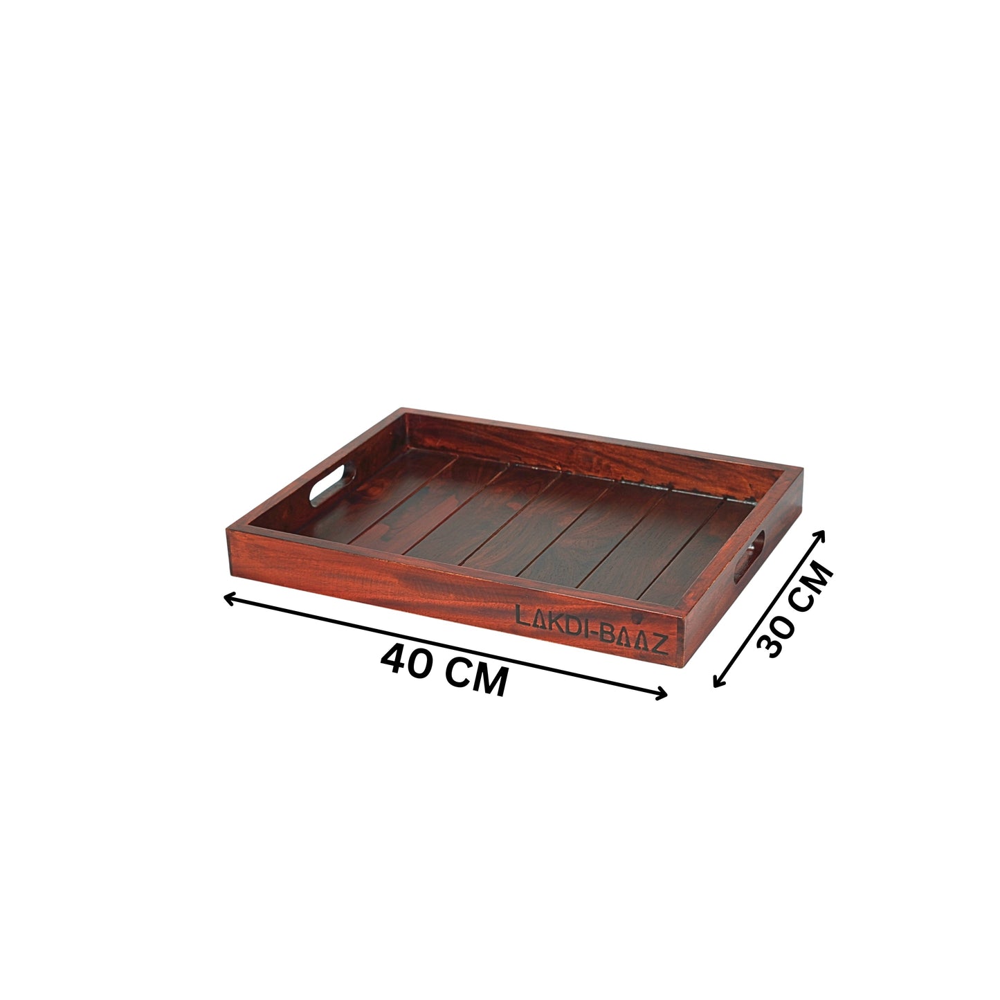 Buy Lakdi-Baaz| Premium Wooden Serving Tray Large Teak(16 X 12 Inch)